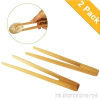 RUAYO 100% Premium Natural Bamboo Tongs  9.6 inch Kitchen Tongs Tool for Bagel  Toast & Cake - B07D6C8Q48